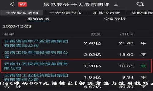 tpWallet中的DOT无法转出？解决方法与使用技巧大揭秘